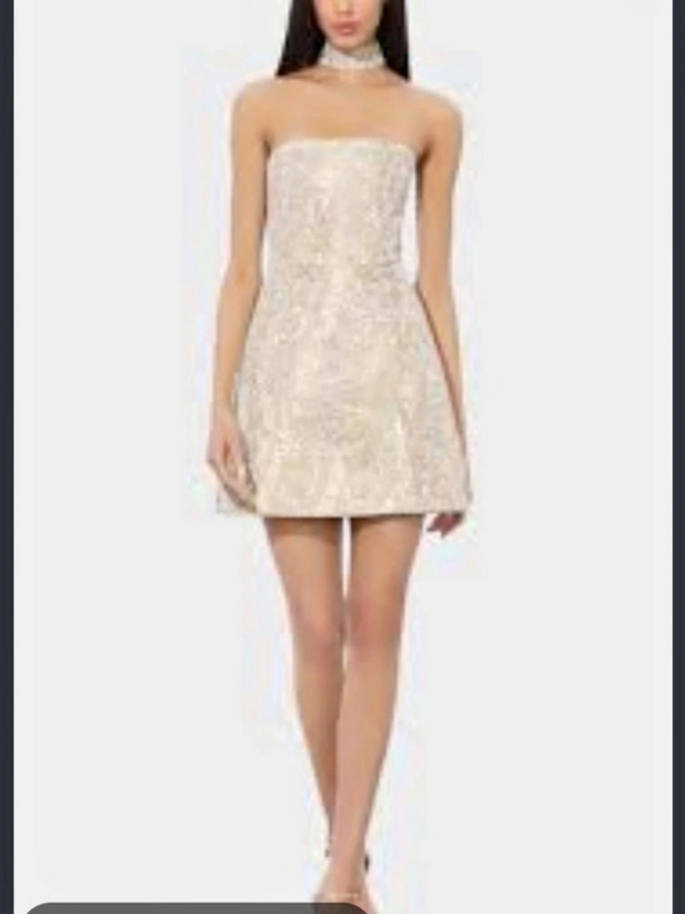 Alice + Olivia Paige Strapless Metallic Jacquard Mini Dress